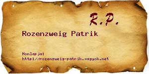 Rozenzweig Patrik névjegykártya